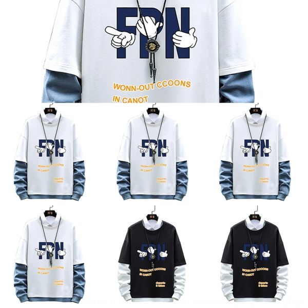 

cbbue men's 2020 loose autumn new personalized stitching arm sweater fancy front gesture men's sweater gbxdc, Black