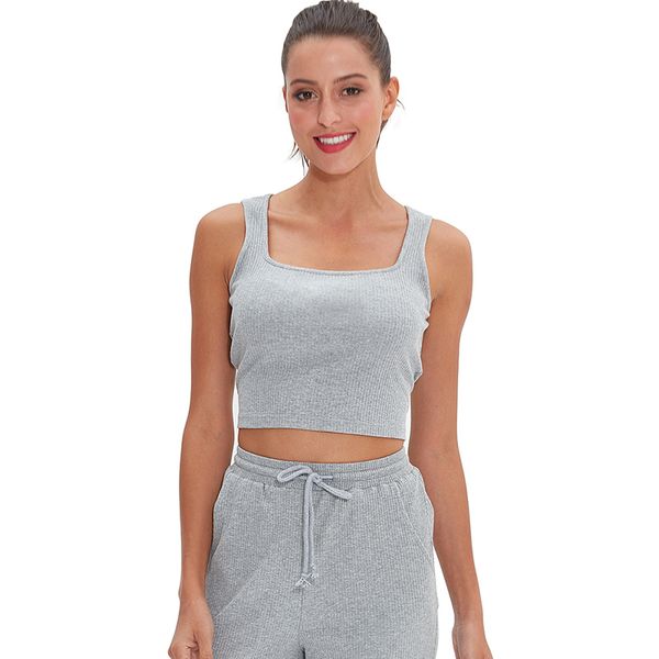 

soft knitted square collar summer womens and blouses gray sleeveless girls bottoming shirt m30151, Black;white