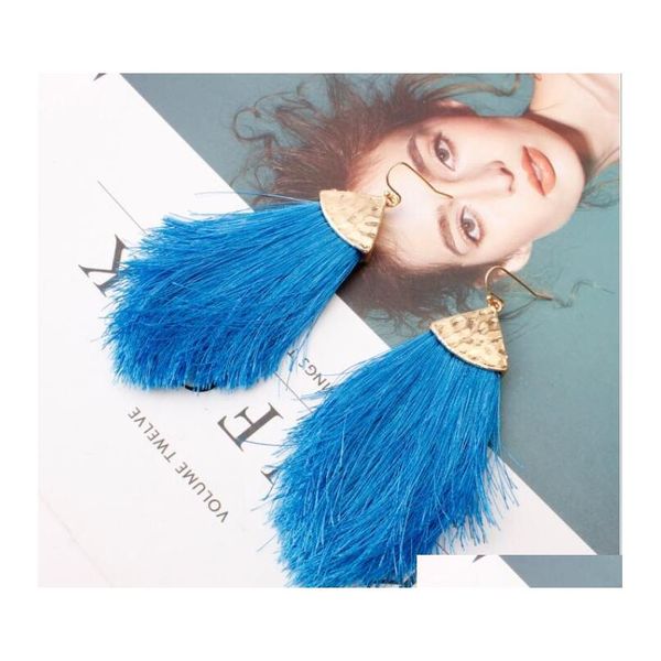 

women bohemia tassel earrings tassel fringe earrings fashion long tassel dang sqczyo beauty888, Silver