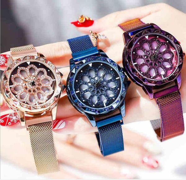 

new lucky turn watch female students shake sound with the web celebrity fashion waterproof mesh belt watch women, Silver