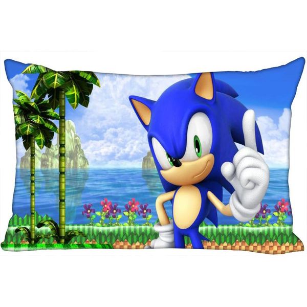 

sonic the hedgehog pillowcase 45x35cm(one side) decorative rectangle zipper 3d print pillowcase satin fabric pillow cover pillow case