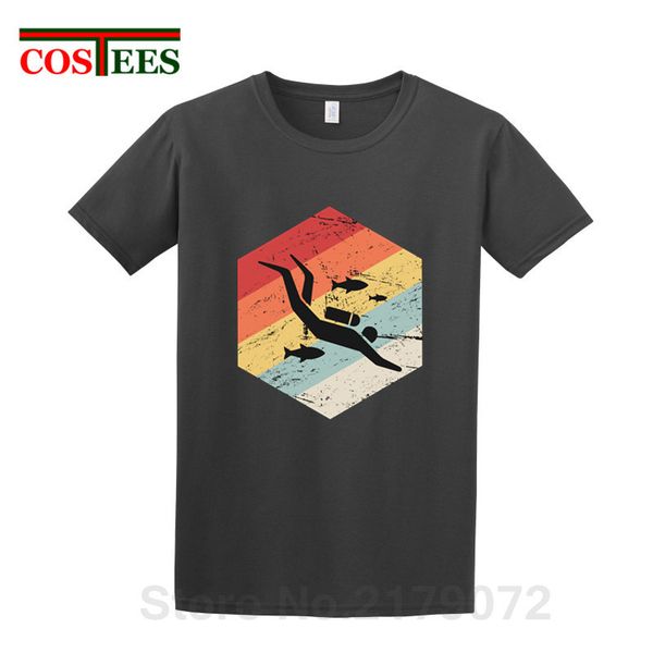 

new retro 70s scuba diver icon casual diving tee short sleeve swimming diver tshirt hombre sport hooded sweatshirt hoodie men t shirt