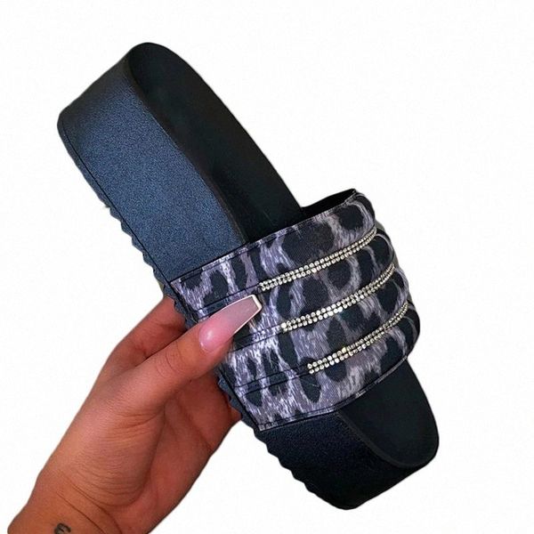 

women non slip open toe slippers ladies crystal platform flat shoes woman comfort casual fashion slippers female 2020 new #no7e, Black