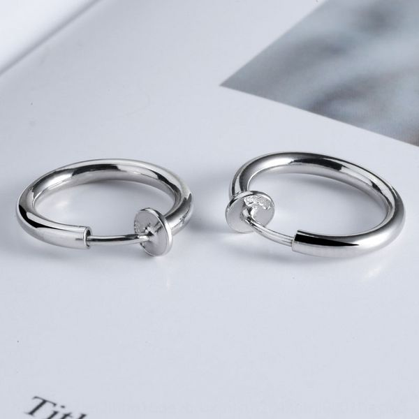 

korean style s925 sterling accessories and silver circle men's and women's hip-hop internet celebrity versatile temperament earrin