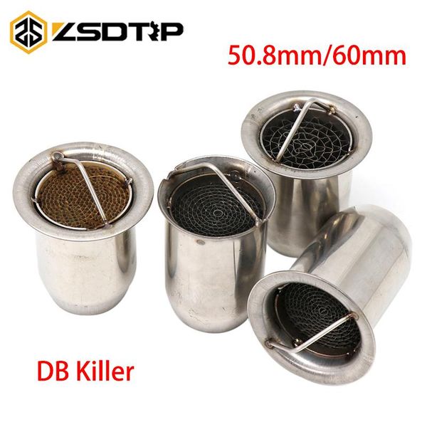 

zsdtrp universal 50.8mm 60mm front db killer catalyst for most motorcycle exhaust muffler adjustable eliminator