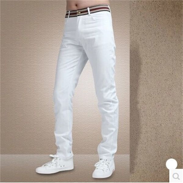 

2020 casual basic clasic fashion cotton total length thin white businessmen regular pants adjustment xoe4, Black