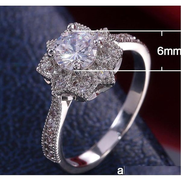 

s985 fashion jewelry diamond flower ring t sqcula dh_seller2010, Silver