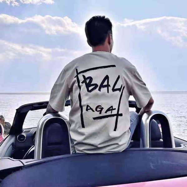 

2022 factory wholesale new fashion paris + 21ss print printing couple's old round neck short sleeve t-shirt, White