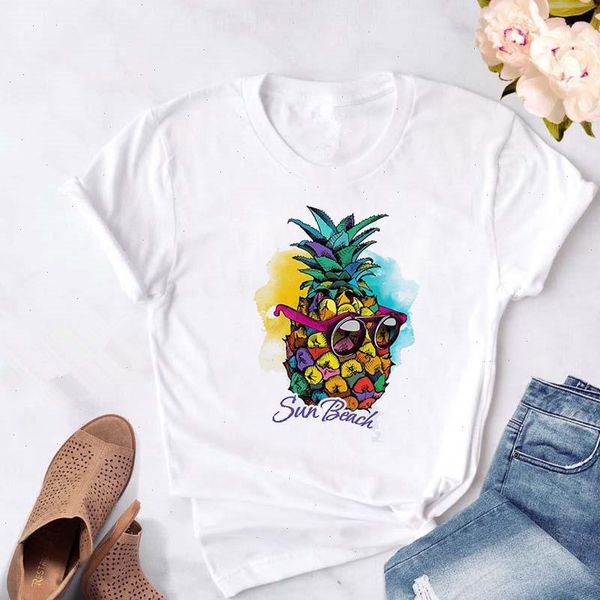 

new summer women tshirt casual short sleeve o neck tee fruit printed cute tee shirts female kawaii grpahic t shirt, White