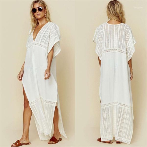 

women beach cover ups sun plus size swimwear up dress tunic swimsuits playa trendy swim coverups for tunicas de praia 2020 pareo1, White;black