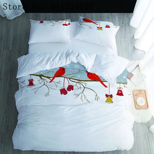 

bedding sets home textile red lark printing duvet cover boys girls bedspreads white quilt bedclothes 200*200 comforter 3pcs set