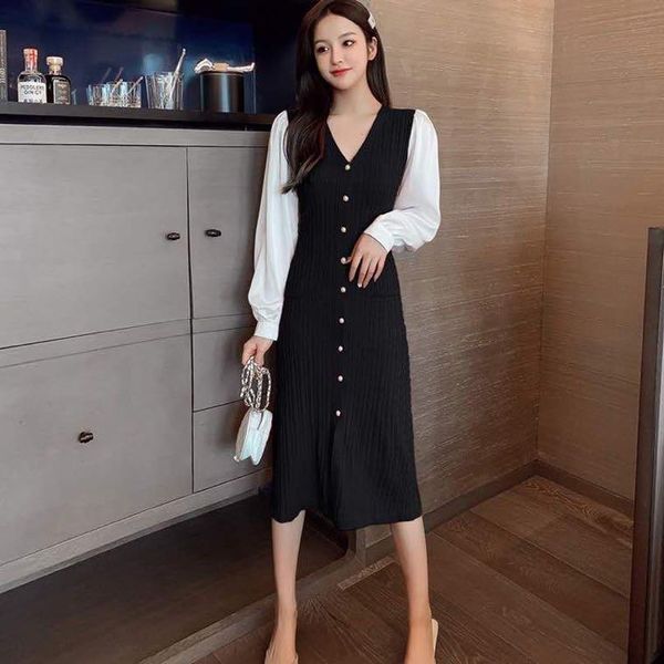 

1036 new fashion women 2020 spring dress european design party style dress, Black;gray