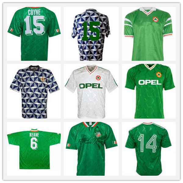 

thailand quality 1994 1992 ireland retro jerseys classic vintage soccer jersey home green 90 football shirt camisa de futebol, Black;yellow