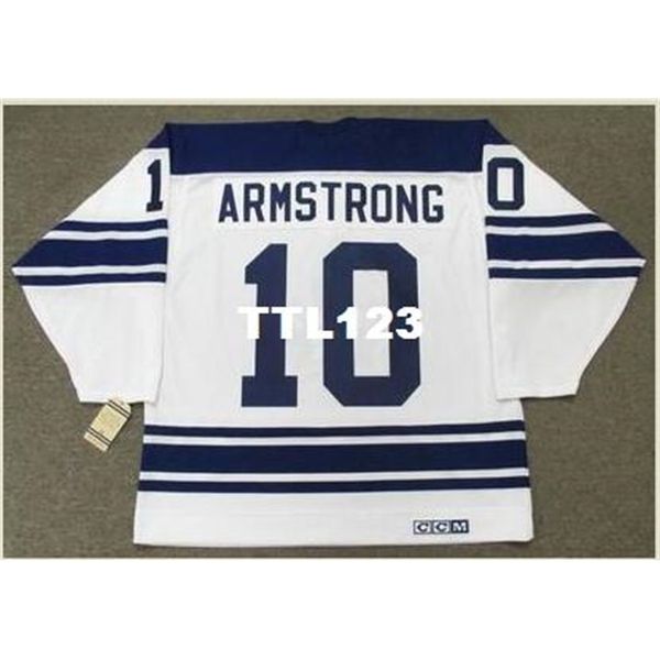 

mens #10 george armstrong toronto maple leafs 1967 ccm vintage away home away hockey jersey or custom any name or number retro jersey, Black