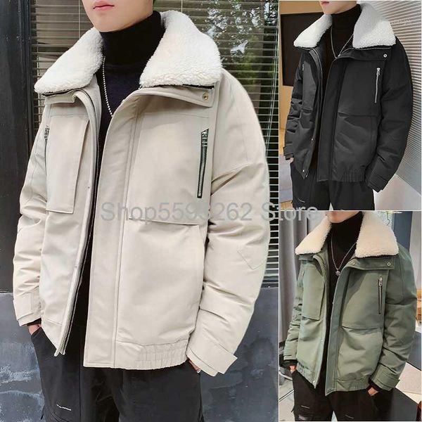 

cotton-padded men's jacket winter 2020 trend thick cotton-padded jacket short casual frock1, Black