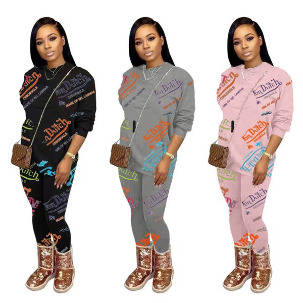 

women tracksuit designer letters pullover hoodies pant sportwear long blouse t-shirt and trousers outfit two piece sets sports suits g12008, Gray