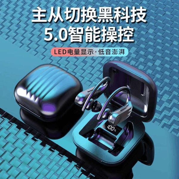 

digital wirels t ear bluetooth headset display sport hanging ear stereo type-c charging bluetooth 5.0