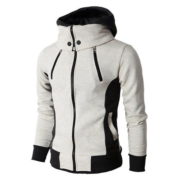

new hoody sweat hoodie casual male zipper cardigan mens turtleneck hoodies men's solid hooded sleeve sweatshirt long slim 2020 grjkm, Black