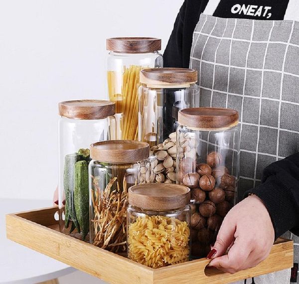 

glass food storage box, dry grain tank clear plastic container set with kitchen lids, stor wmtmhk mywjqq