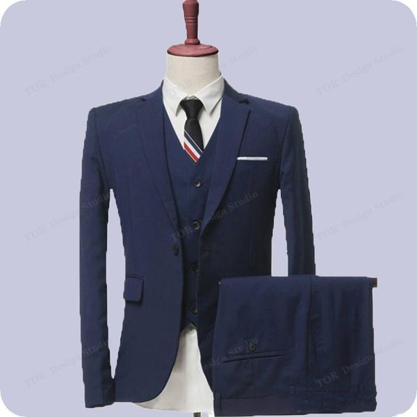 

navy blue men suits wedding suits for men custom made business tuxedos formal slim fit groom man costume blazer masculino, White;black