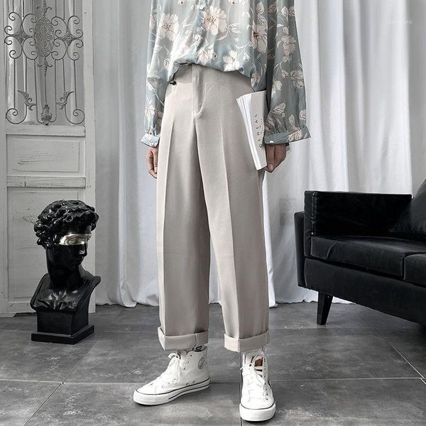 

2020 men's leisure college trendy straight cargo baggy casual pants streetwear grey/black color fashion loose suit pants s-3xl1