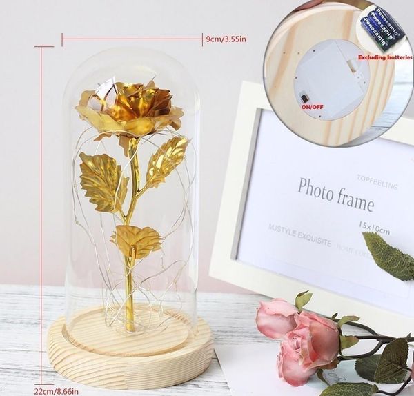 

beast a glass rose medium the dome on valentines for and base gifts in beauty gift red day wooden from bbycqp bbyqsar yh_pack