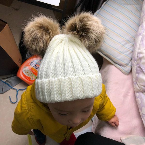 

2018. норки pompom hat женщины зимние шапки вязаные шерсть хлопок шляпы две pom poms skullies шапочки bonnet девушки женщины cap sqczmo ppsh, Black;white