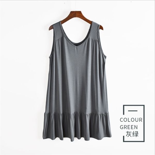 

2021 new summer leisure fashion without sleeves vest big modal loose bottoms of the mid-length women with suspend evening dress os7r, Black;gray