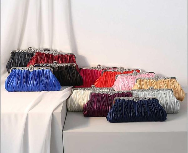 

xiyuan new pleated ladies clutch purse dinner bag banquet handbag bridal wedding dress evening bag ladies casual day clutches1