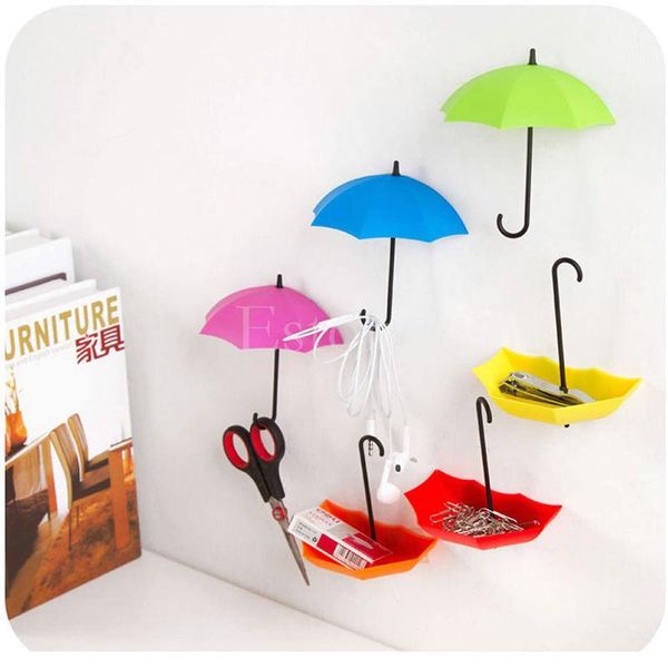 

hooks & rails 2021 3pcs cute umbrella design wall hook sundries hanger diy home decor1