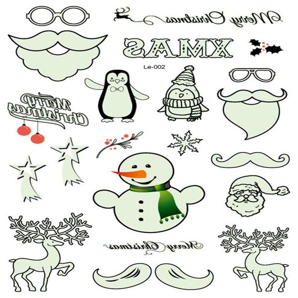 

1pcs tattoo stickers kids christmas toys new year decor santa claus christmas decorations navidad decorations for home