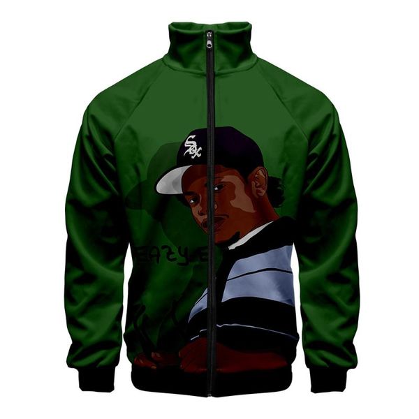 

2020 new gangsta rap eazy e oversize jackets men 3d print jacket teenage jackets streetwear casual coat, Black;brown