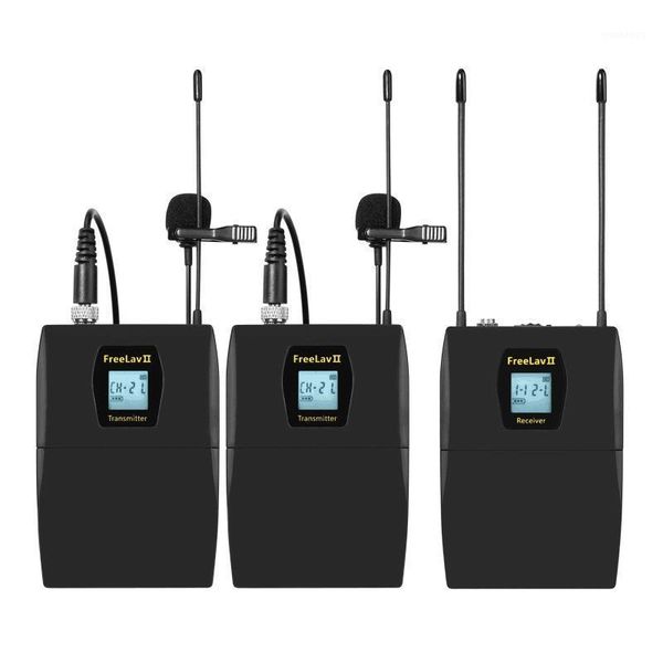 

uhf wireless lavalier microphone system with 32 channels for canon nikon fuji sony dslr cameras, camcorder, smartphone1