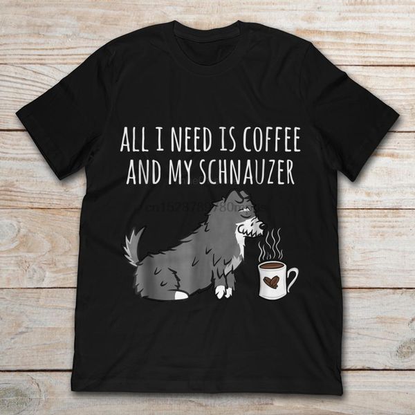 

2020 brand all i need is coffee and my schnauzer 2020 summer men short sleeve t-shirt sport hooded sweatshirt hoodie