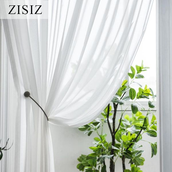 

curtain & drapes zisiz white chiffon tulle curtains for living room bedroom on the windows screening sheer voile kitchen