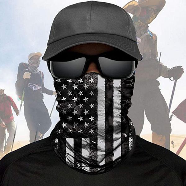 

us flag dhl scarf bandanas independence day neck masks magic motorcycle bicycle half face mask headband multi bicycle fishing scarf bandanas, Black