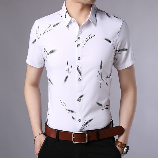 

2020 men's korean short sleeve thin shirtyoung and middle-aged people's iron casual handsome shirt fashion men's slim shirt a, Blue