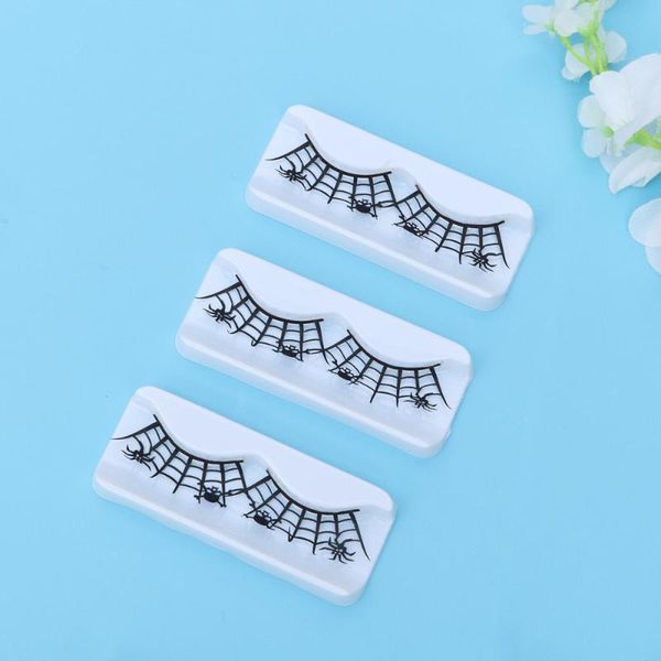 

false eyelashes 3 pair of spider fake web makeup art extension for halloween performance carnival