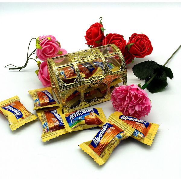 

100pcs grade golden silvery transparent plastic treasure chest wedding candy box g wmtgfi five2010