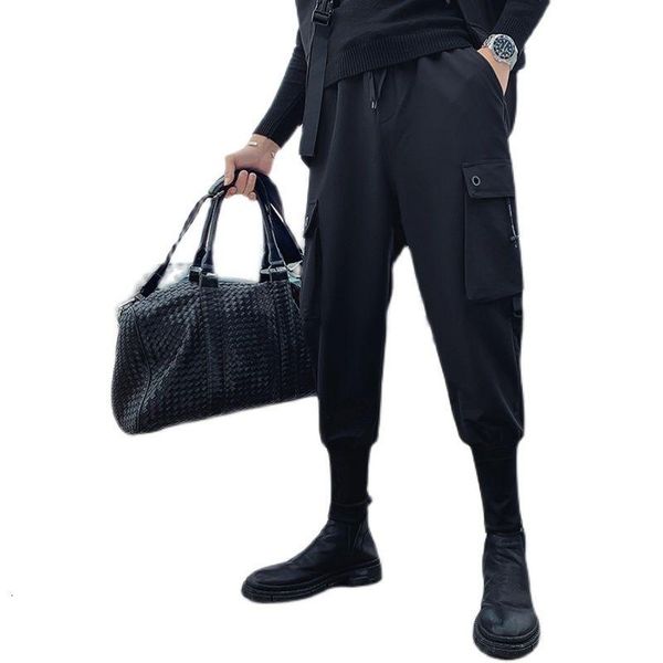 

autumn winter plus velvet harem pants men's slim fashion black cargo pants men streetear loose hip-hop trousers mens m-3xl