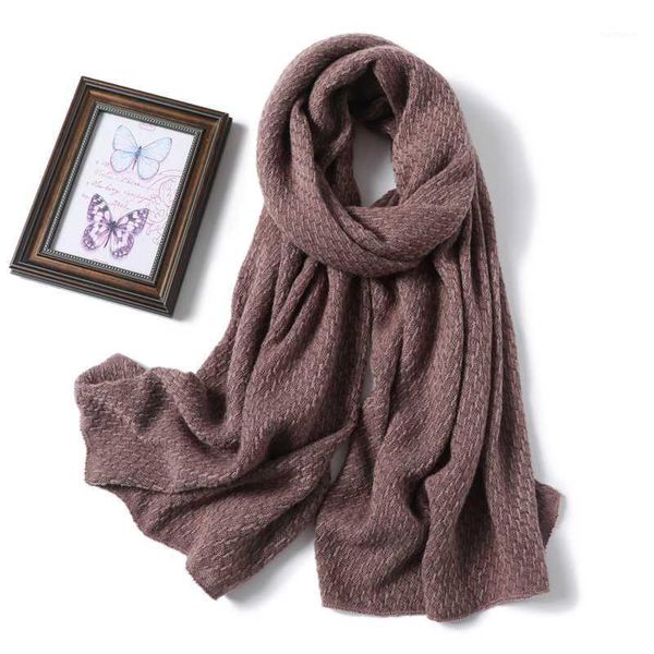 

2020 winter scarf women solid cashmere knitted thick shawls lady wraps female warm foulard neck scarves tow side1, Blue;gray