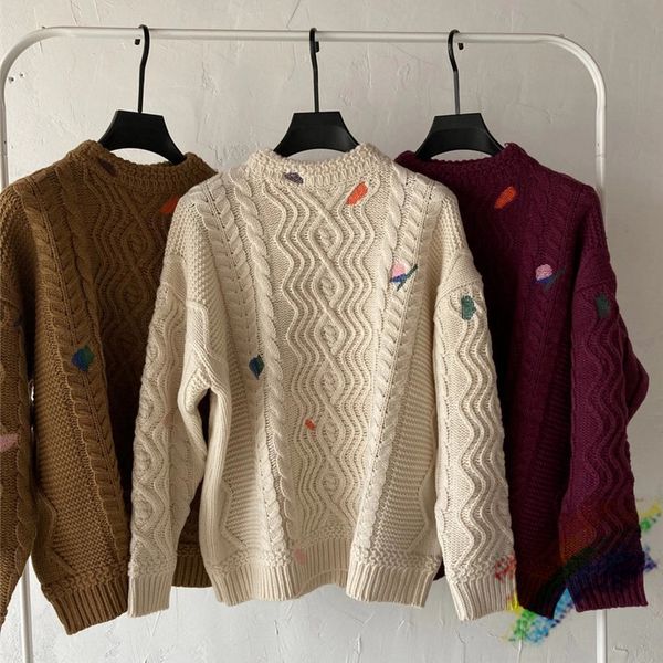 

тяжелая ткань вышивка синего свитер мужчины женщина кисточка вязаные пальто 3colors, White;black