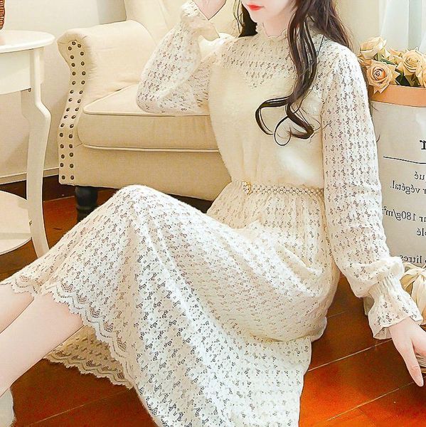 

casual dresses coigarsam lace women dress winter upset apricot 7802, Black;gray