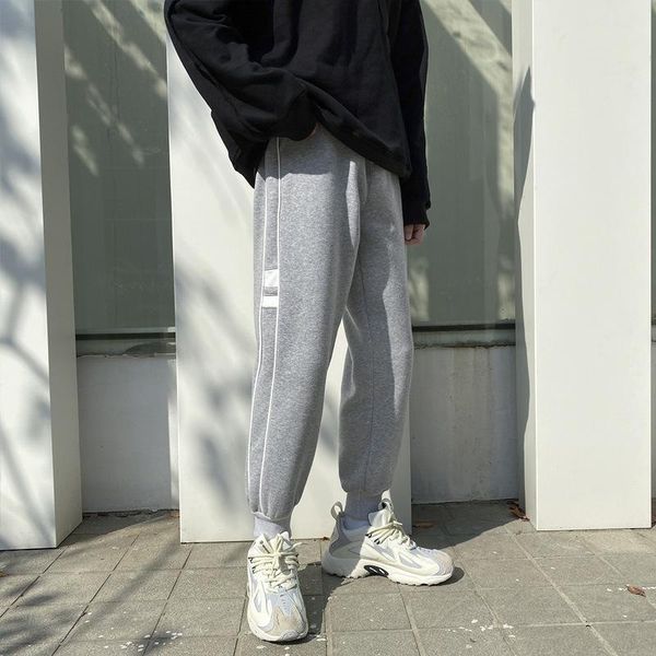 

men's pants e-baihui trousers loose sports plus velvet padded autumn and winter style beamed casual q103004, Black