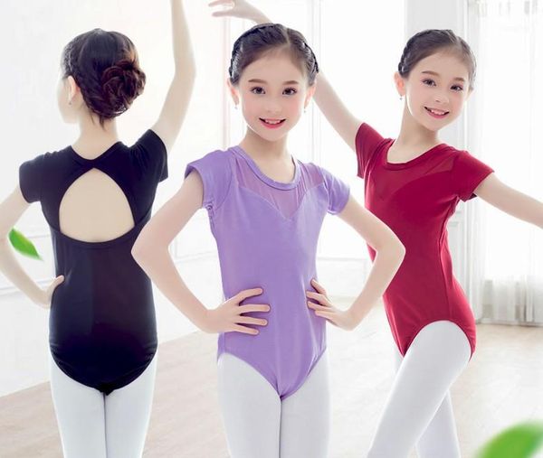 

ballet leotard dance wear for women children's summer gymnastics leotard short-sleeved for girls ballet black bodysuit1, Black;red