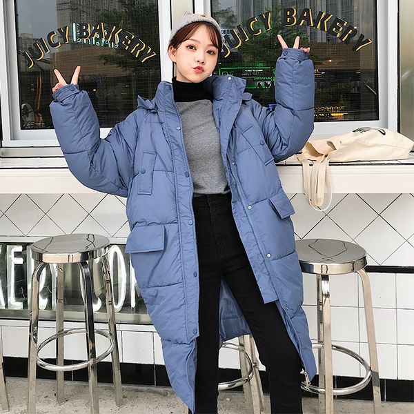 

2021 newwinter jacket women coat x-long hooded cotton padded womens coats warm outwear manteau oouf, Black