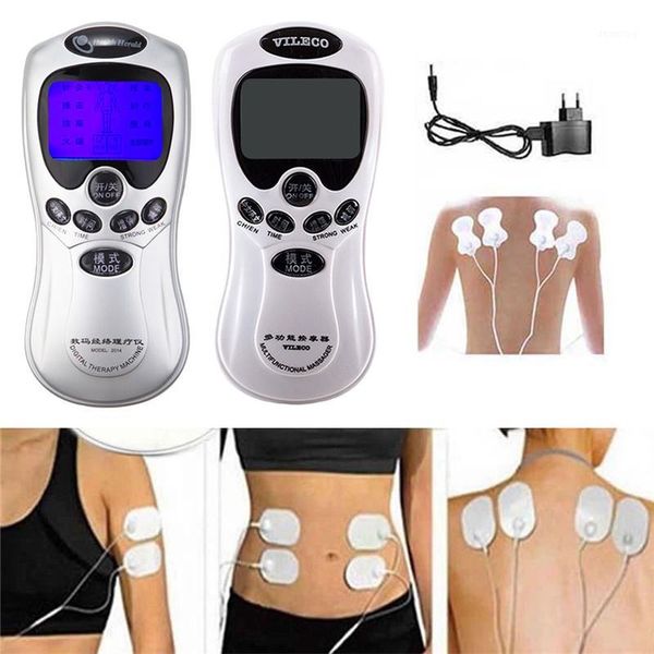 

4 pads health care tens acupuncture electric therapy massageador machine pulse body slimmming sculptor massager apparatus1