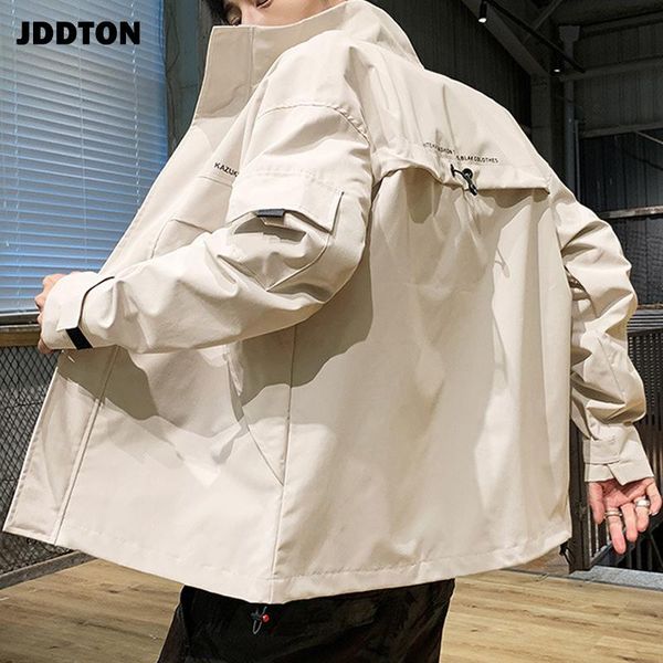 

jddton men's casual jacket spring autumn baseball uniform outwear windbreaker man loose fashion coat hip hop male overcoat je294, Black;brown