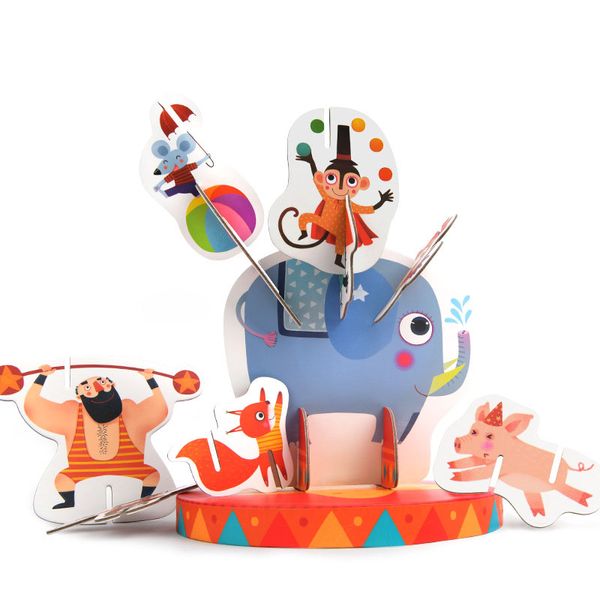Verrückter Zirkus-Stapel-Spiel Puzzle 3D Animal Balance