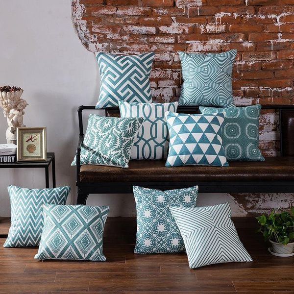 

cushion/decorative pillow sell nordic design geometric pattern towel embroidery decoration cushion cover modern decorative pillowcase1